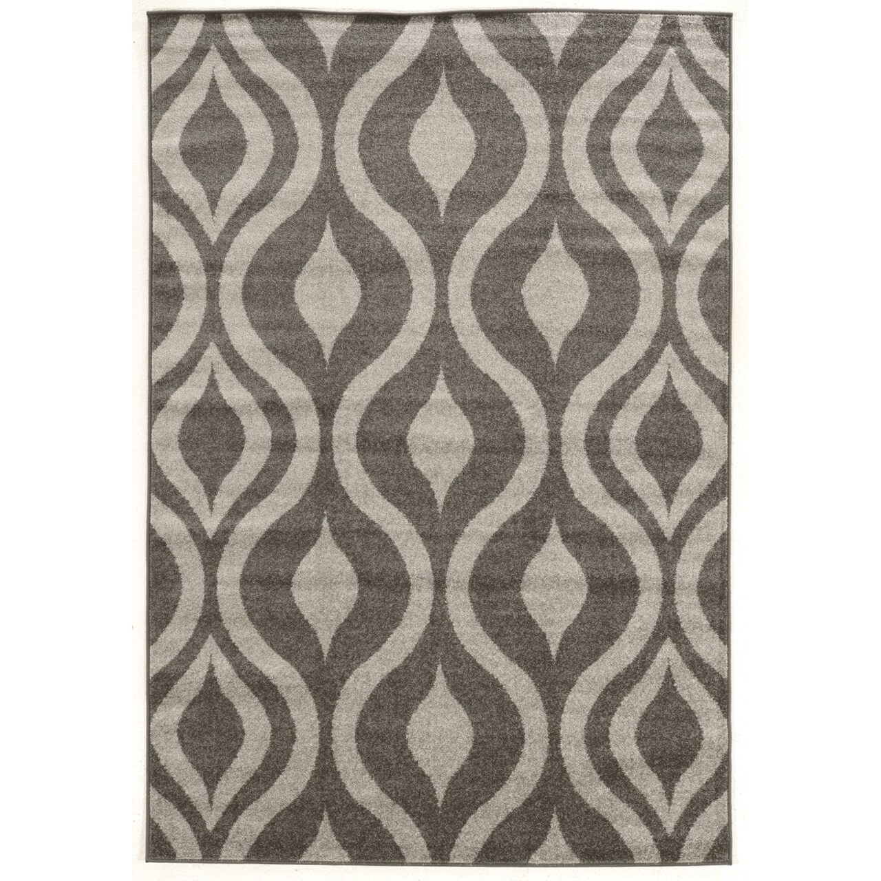 Claremont Drops Grey 8X10 Area Rug Abstract Pattern Easy Care Polypropylene